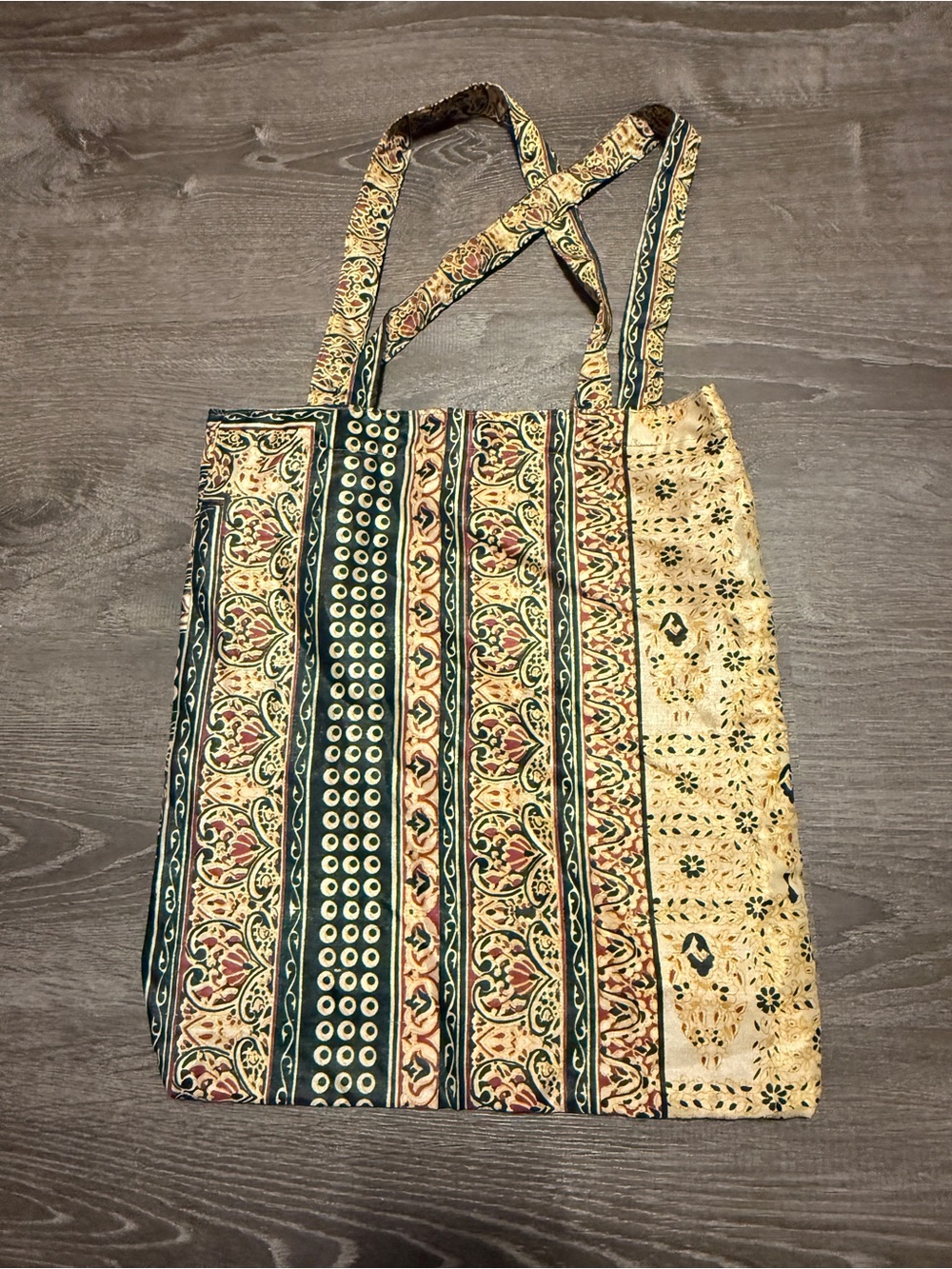 Handmade Reversible Boho Paisley Patchwork Fabric Tote Bag